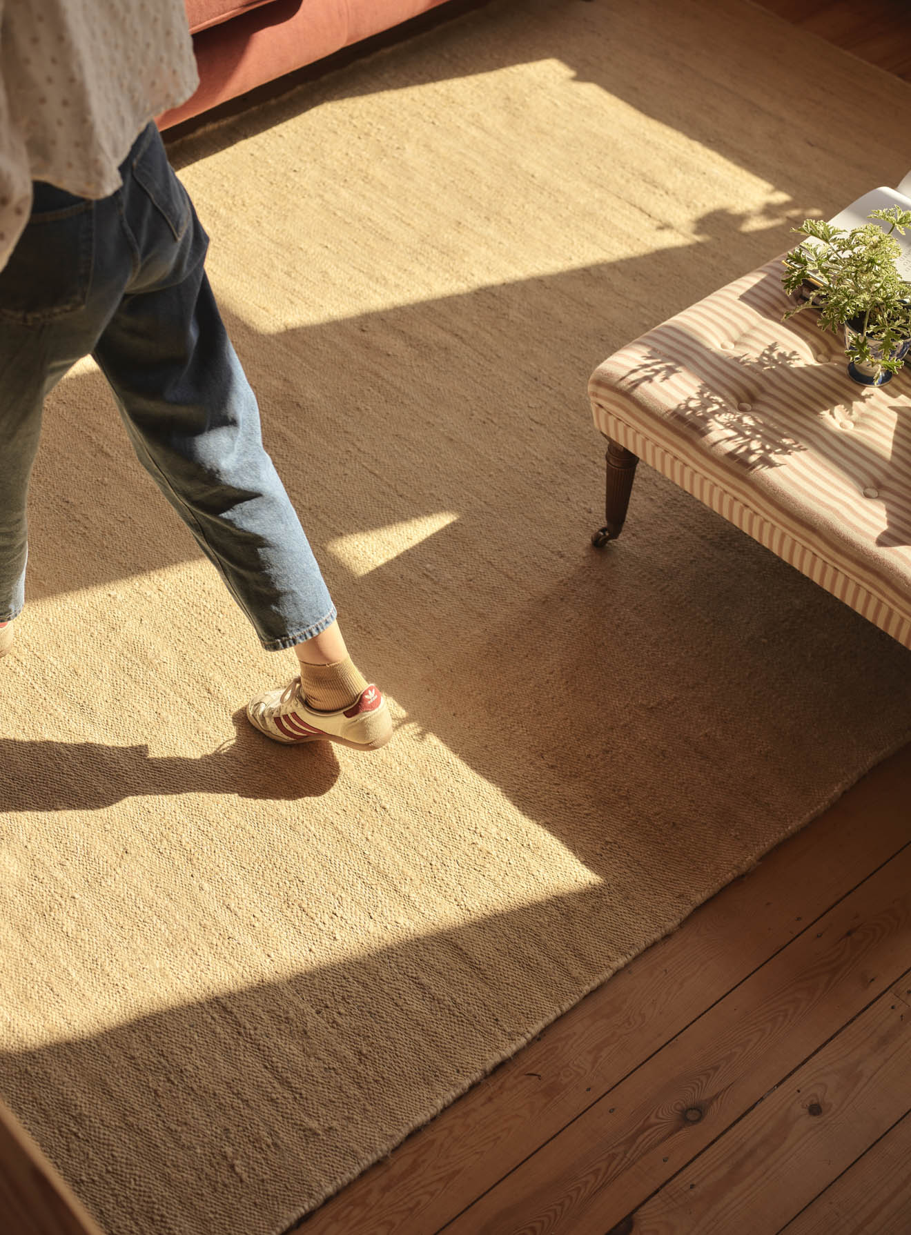 Cream Jute Rug.