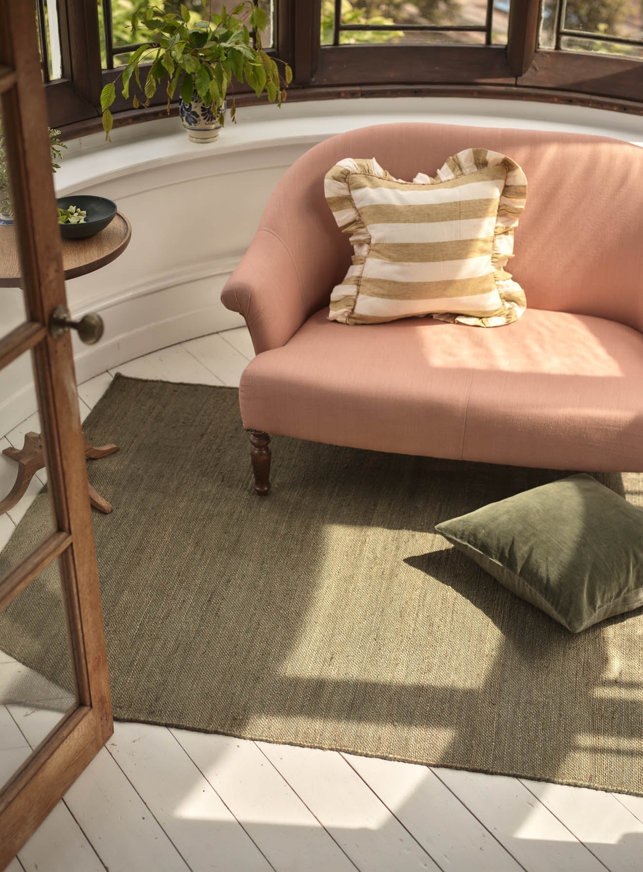 Olive Green Jute Rug.